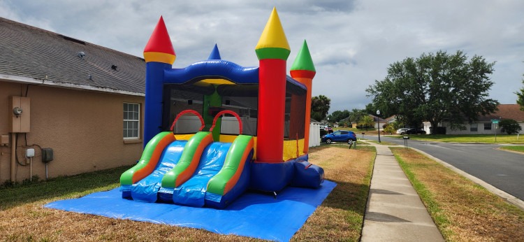 Rainbow Dual Lane Bounce House (Dry)