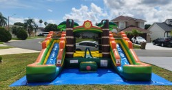 Tropical Double Water Slide Bounce House